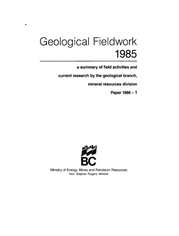 Geological Fieldwork 1985