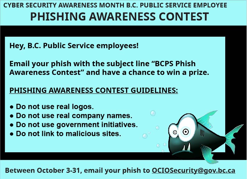 Cyber Security Awareness Month BC Public Service Employees Phishing Awareness Contest