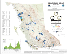 Gold production and resources in British Columbia, 1890-2013