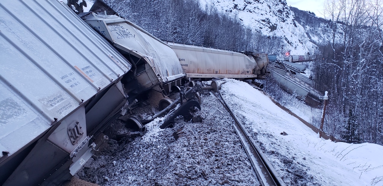 Train derailment near Kitwanga