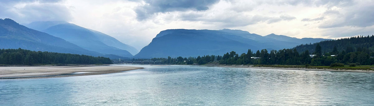 view of the columbia river at revelstoke