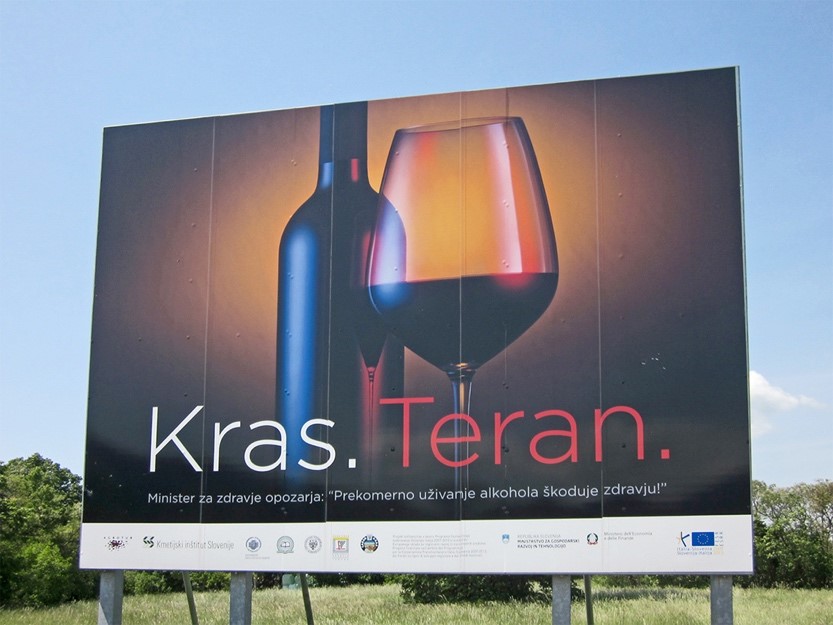 Billboard depicting Terran wine