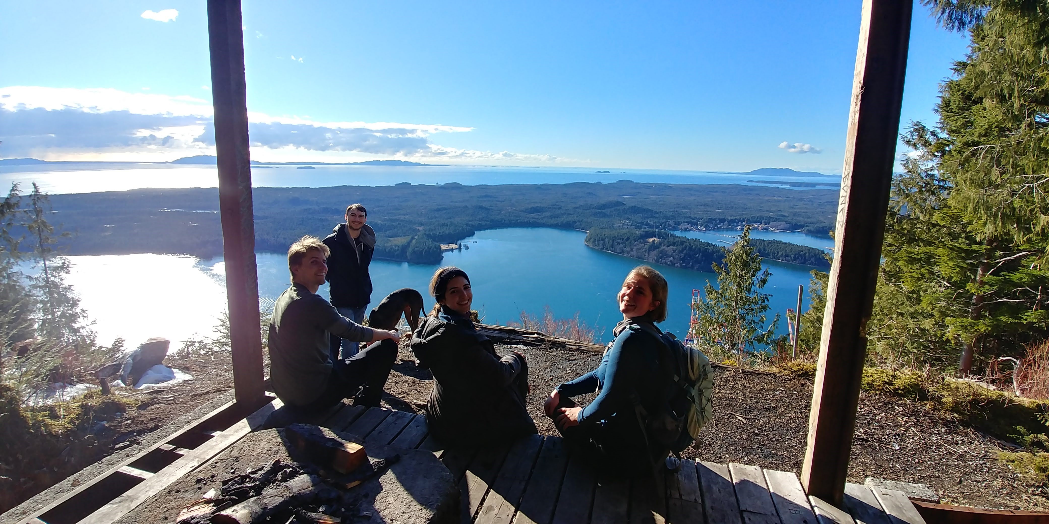Cohort 2 project coordinators and project supervisor enjoying the view from Mount Hays Spring 2019