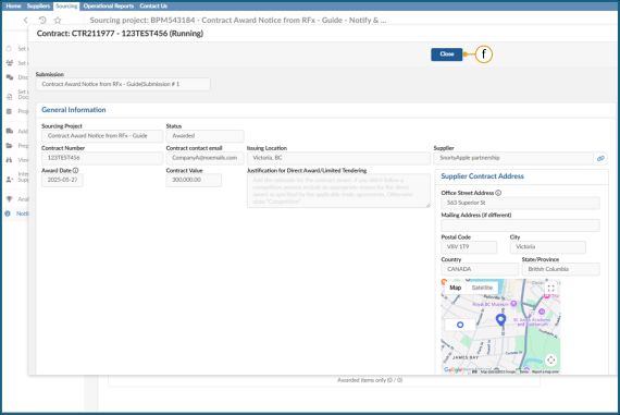 Contract Award summary step 3