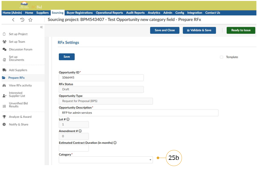 Select a Category from the drop down that best describes the opportunity