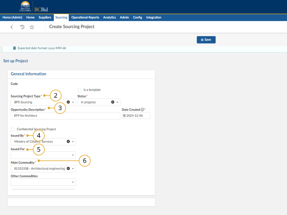 BPS Guide Create A Sourcing Project