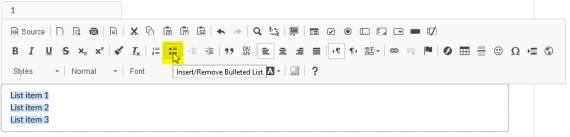 Showing the text field editing toolbar