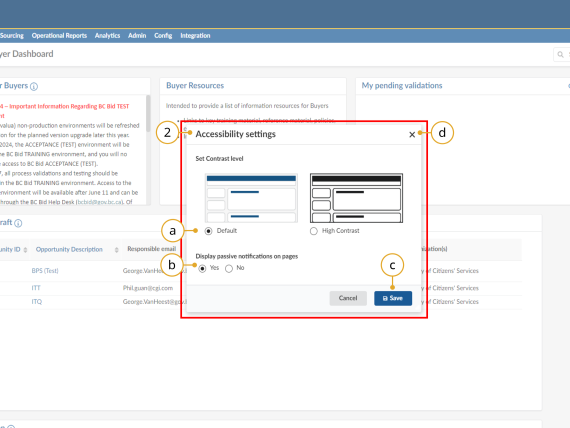 BC Bid Buyer Guide Accessibility Features Step 2