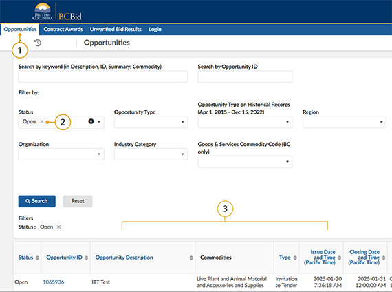 Opportunities page no records error message