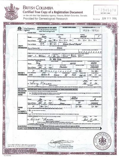 certificate of live birth template