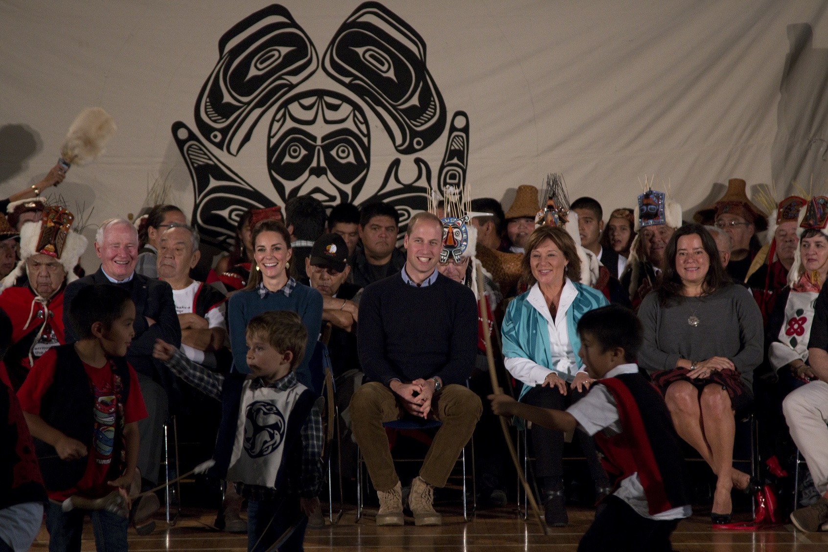 Enjoying the Ceremony in Bella Bella with the Governor General, David Lloyd Johnston, the Premier, Christy Clark and the community