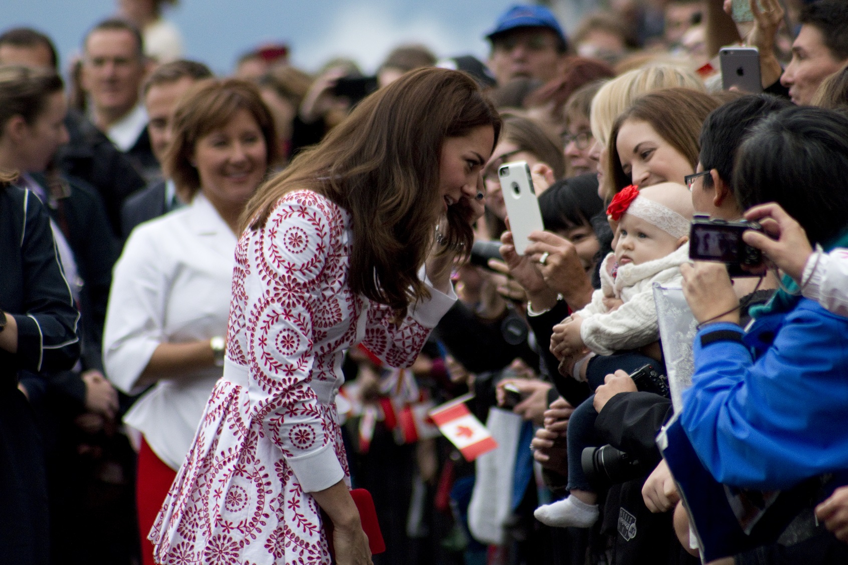 The Duchess of Cambridge greeting members of the public in Vancouver