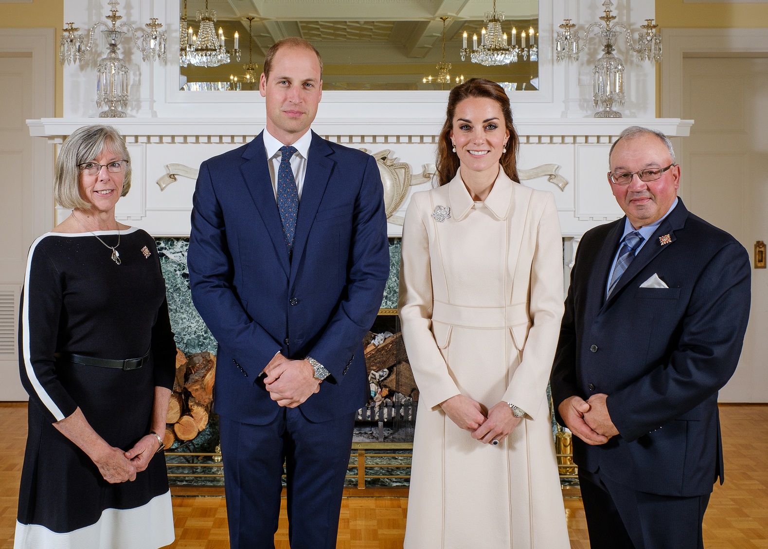 The Duke and Duchess with Lieutenant-Governor Judith Guichon and her husband, Bruno Mailloux