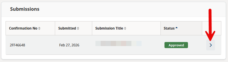 Image of submissions in enterprise grant management portal