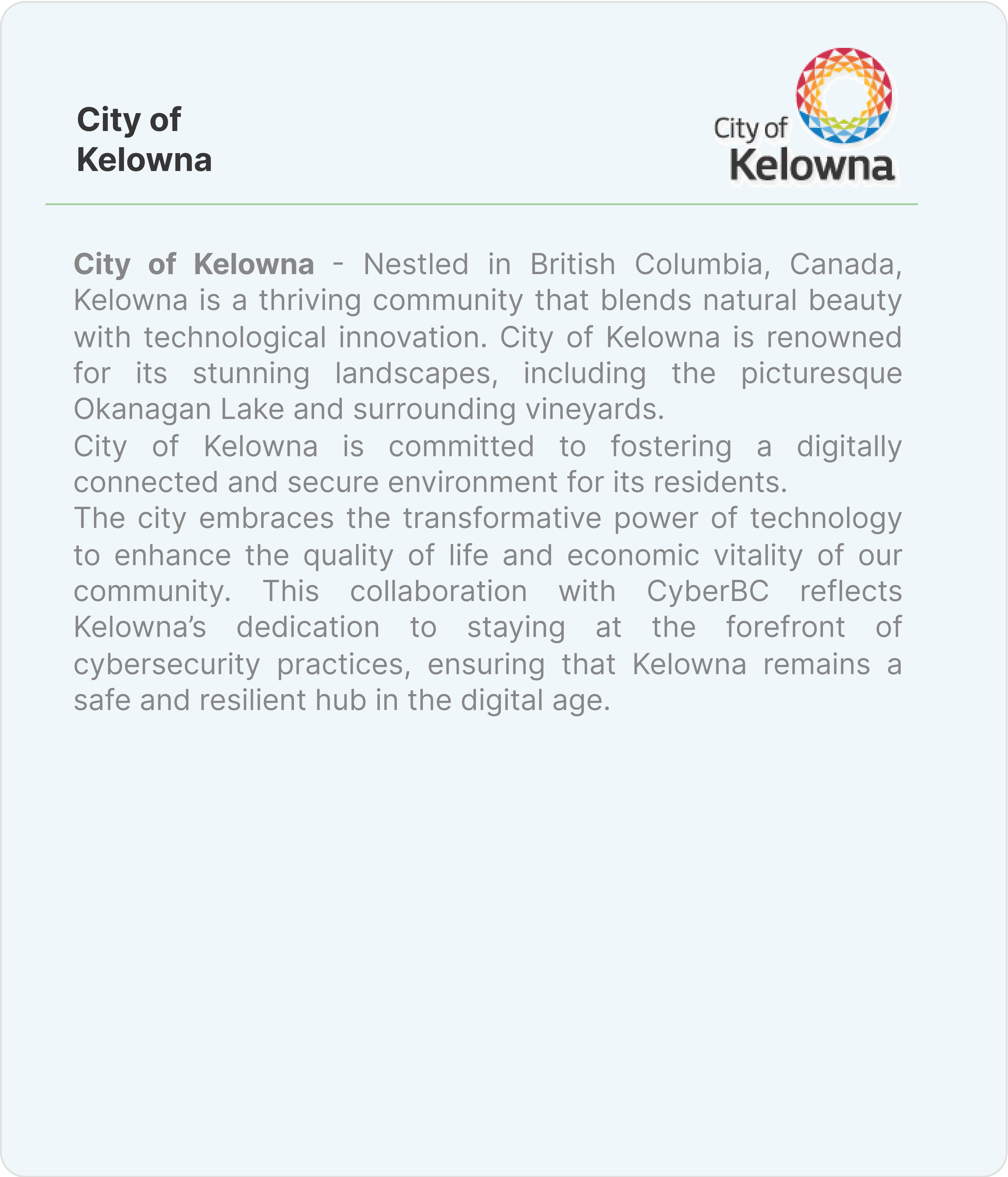 City of Kelowna 