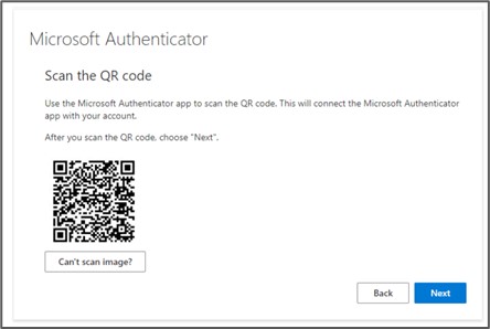 Microsoft Authenticator - Scan QR code