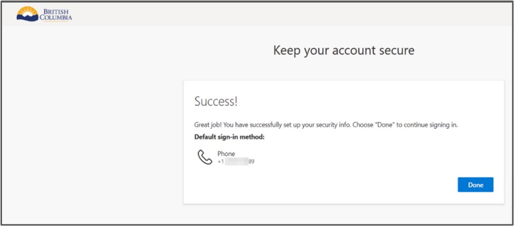 Registration success message Registration success message