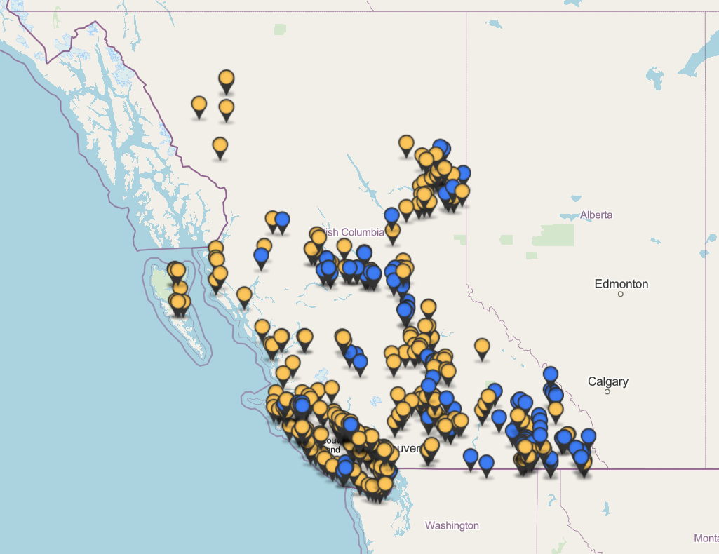 Picture of interactive map of BC