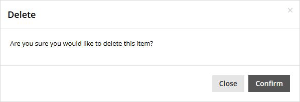 Delete confirmation box