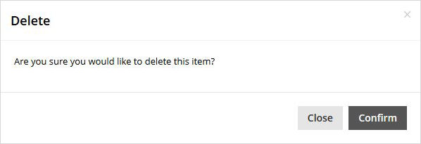 delete confirmation box