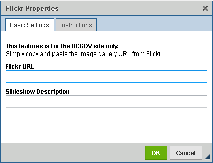 Flickr Properties box