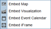 embed icon options - embed maps or embed visualization
