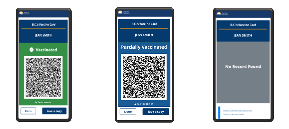 BC Vaccine Card Verifier results — quick reference guide (PDF, 3.2MB)