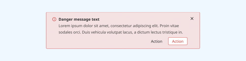 Inline alert with the red danger theme