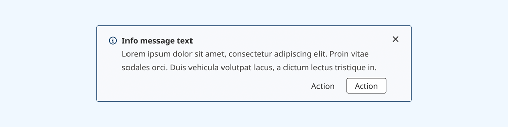 Inline alert with the default blue information theme