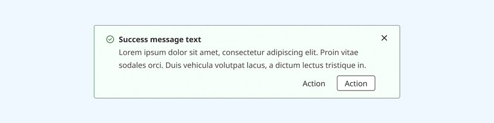 Inline alert with the green success theme