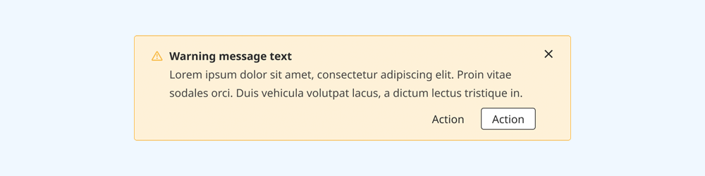 Inline alert with the orange warning theme