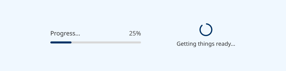 An illustration of the progress bar and progress circle components