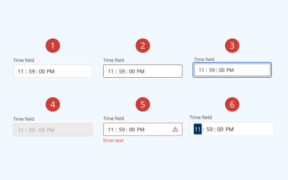 An illustration of the time field component's behaviour An illustration of the time field component's behaviour