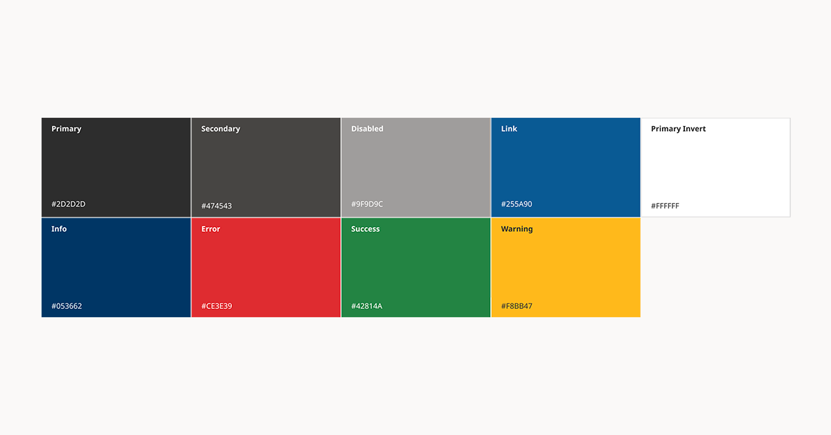 An illustration of the design system colour scale