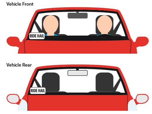 Placement of ride-hail vehicle identifiers