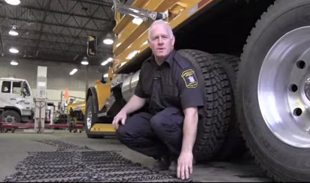 Learn how to install tires chains on a commercial vehicle