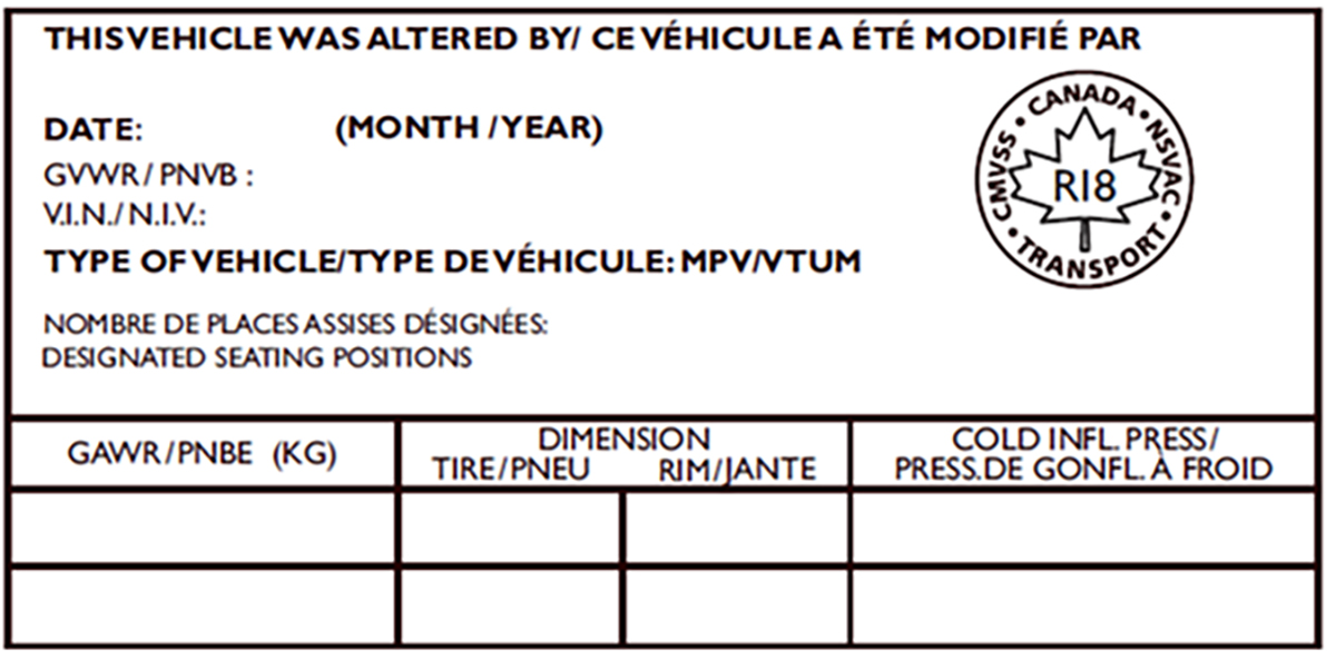 Mobility conversion decal with the National Safety Mark (maple leaf) Mobility conversion decal with the National Safety Mark (maple leaf)