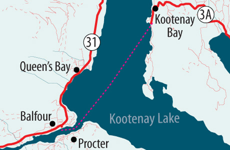 Go to Google Map of Kootenay Lake ferry