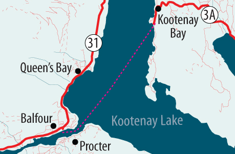 Kootenay Lake Map   Kootenaylakeferry Map 