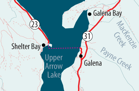 Go to Google Map of Upper Arrow Lake ferry