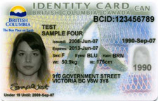 Sample of B.C. Identity Card