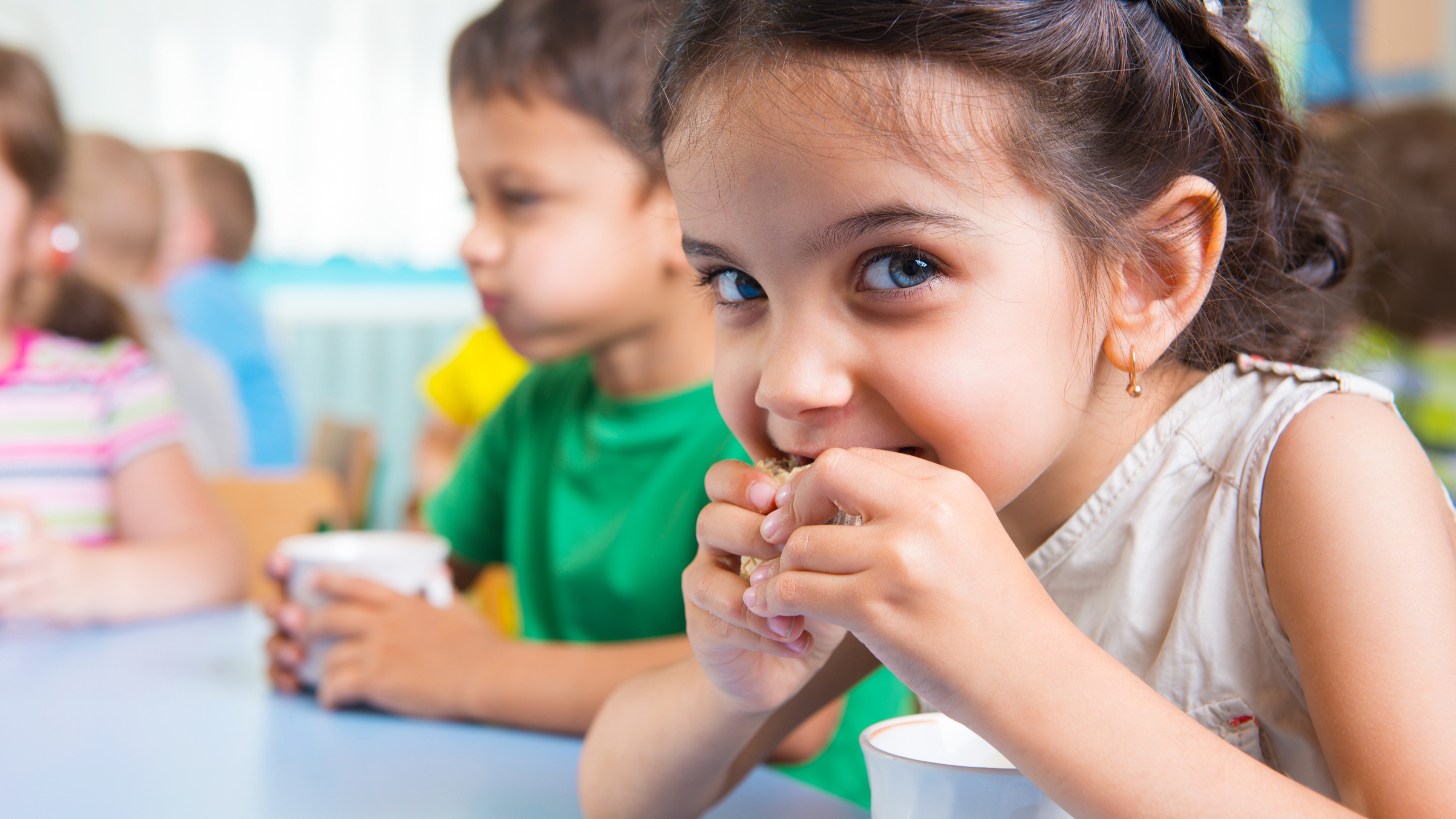 Girl eating sandwich