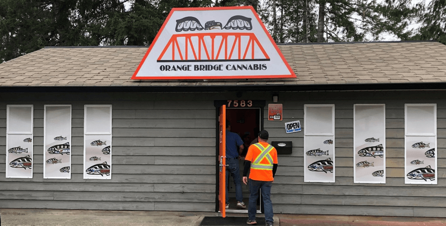 Store front of Orange Bridge Cannabis