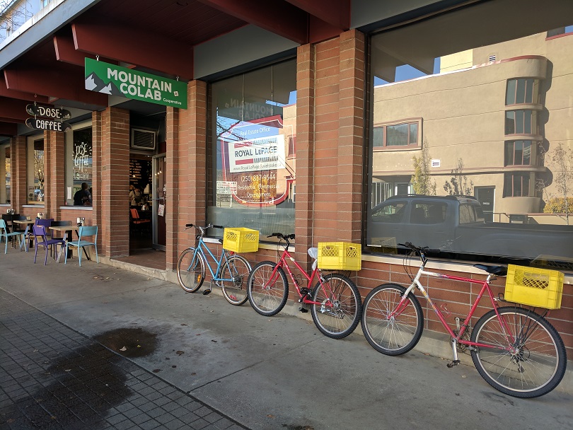 Co-lab entrance with bikes