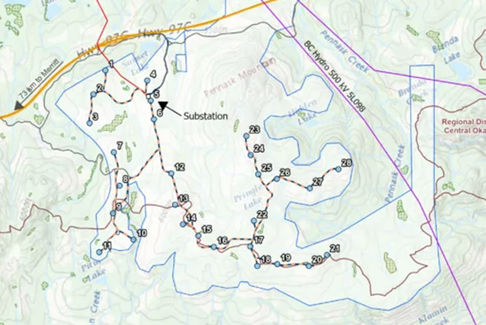 K2 Wind project map (Source: Innergex)
