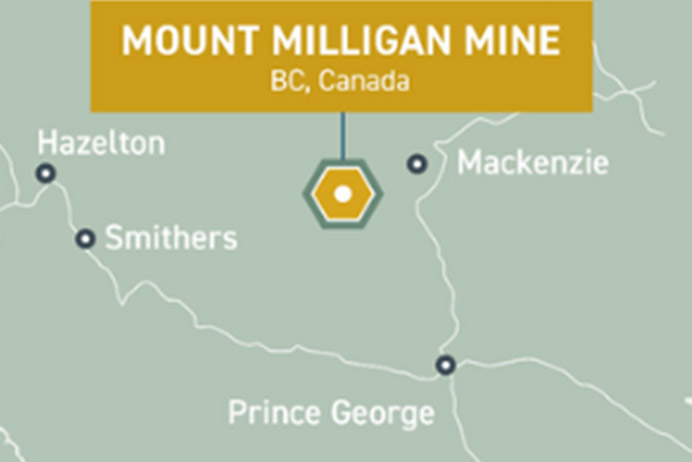 Mount Milligan Mine map (Source: Canterra Gold)