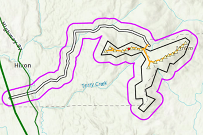 Nilhts’i Ecoener project map (Source: Lheidli T’enneh Ecoener)