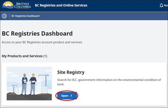 Dashboard for BC Registries
