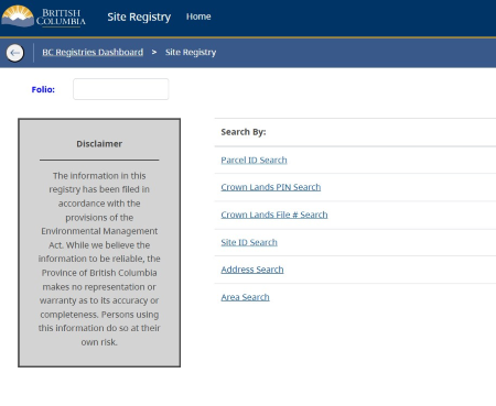 Search for a site