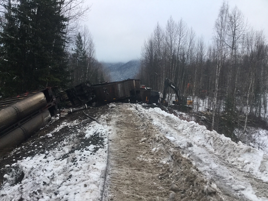 coal train derailment near Hazelton